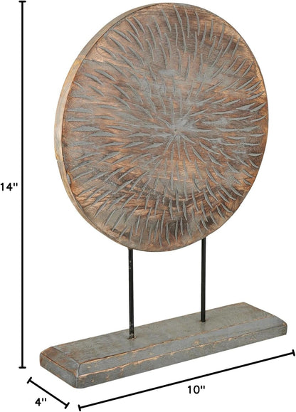 Housewarming Gifts Farmhouse Table Sculpture Home Decor Statue Mandala Carved for Modern Home 10" x 14", Living Room, Fireplace Mantel Shelf, Table and Entryway Decor Stand (Design 1)