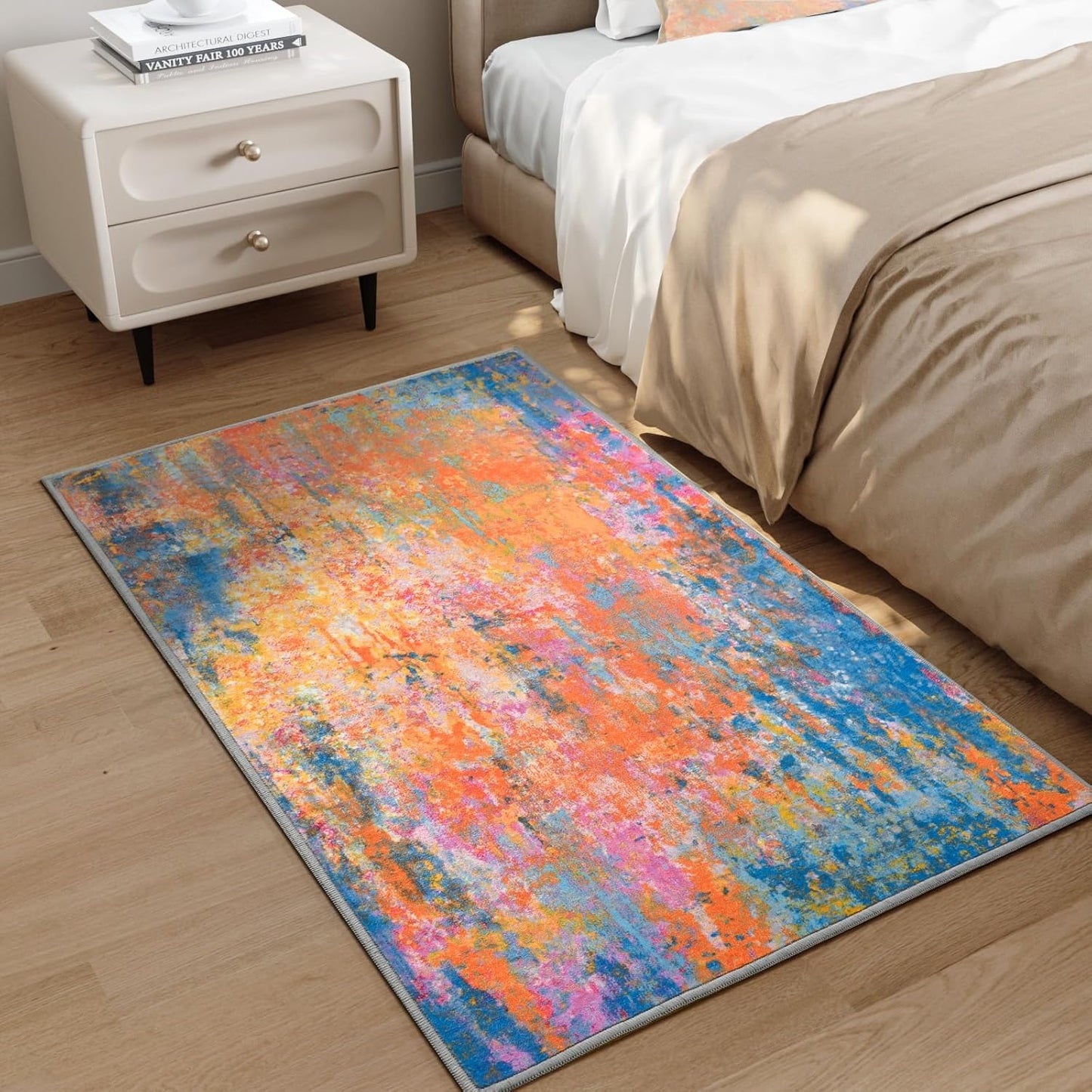 Ompaa 2x6 Rug Runners for Hallways Kitchen Runner Rug Non Slip Washable Grey Long Runner Rugs with Rubber Backing Soft Abstract Carpet Runner for Hallways, Kitchen, Bedroom, Bathroom, Entryway - Colors B