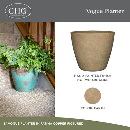Classic Home and Garden Premiere Collection Planter, Vogue 8", Indigo