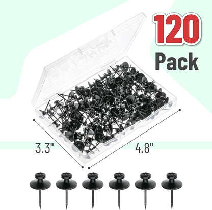 Mr. Pen- Double Headed Picture Hanging Nails, 50 Pack, Black, Push Pins for Wall
