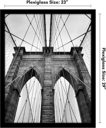 Americanflat 16x20 Picture Frame with Polished Plexiglass - Black Picture Frame - Wide Photo Frames Made of Engineered Wood for Vertical or Horizontal Wall Display - Epic Collection - Black - Colors A