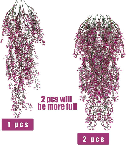 RECUTMS Fake Hanging Plants Artificial Ferns for Outdoor Hanging Faux Plants Vine Ivy Faux Fern Hanging Vines Wall Plants for Home Garden Party Wedding Decor (White 4P)
