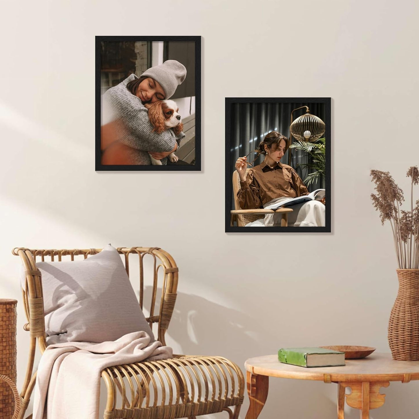 Vittanly 11x14 Picture Frame, Display Pictures 8x10 with Mat or 11x14 without Mat, Photo Frame for Wall Mounting, Black, 1 Pack - Colors A