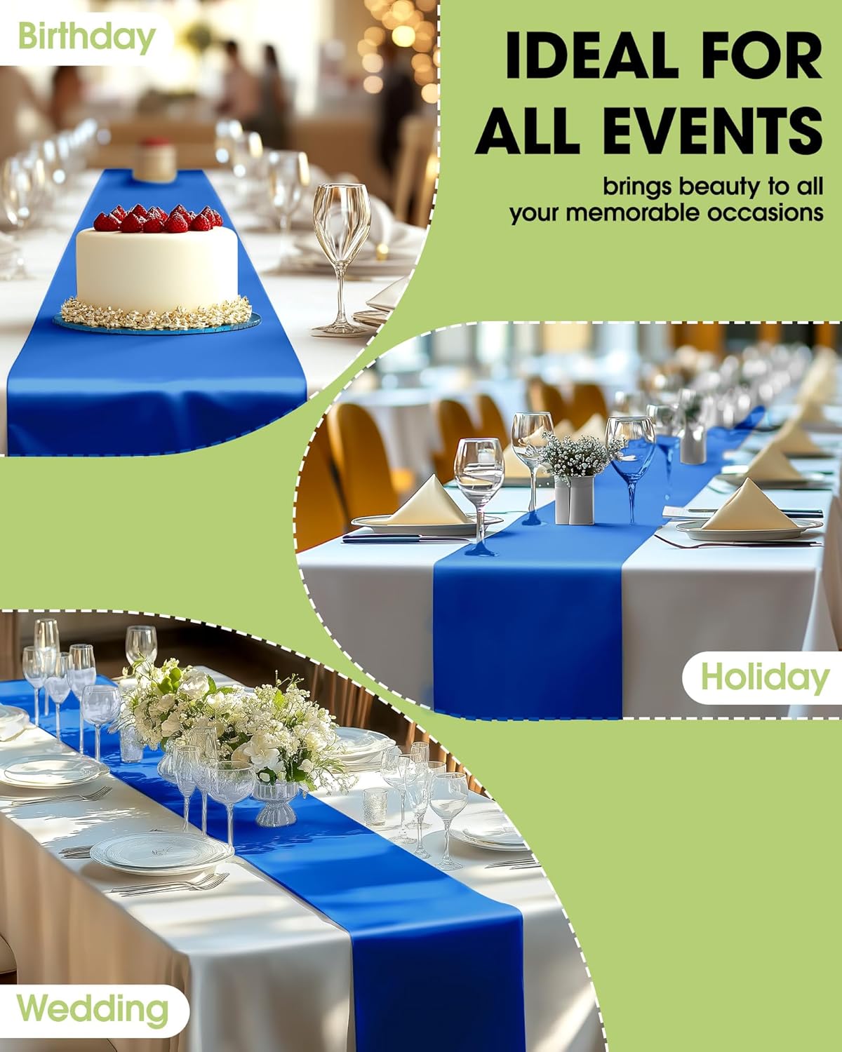 Pureegg Gold Plastic Table Runners - 10 Pack, 14'' x 108'', Water Resistant & Disposable Centerpiece Decorations for Table Cloth, Wedding, Birthday, Holiday, Baby Shower, Party, Home Decor