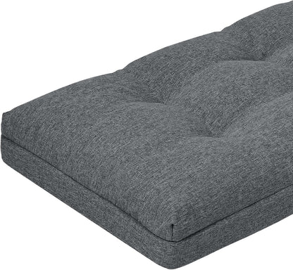 baibu 40 Inch Dual-Layer Patent Design Memory Foam Bench Cushion, Non-Slip Indoor Bench Cushion Standard Size Foam Pad with Machine Washable Cover (Dark Grey, 40x16x3in)