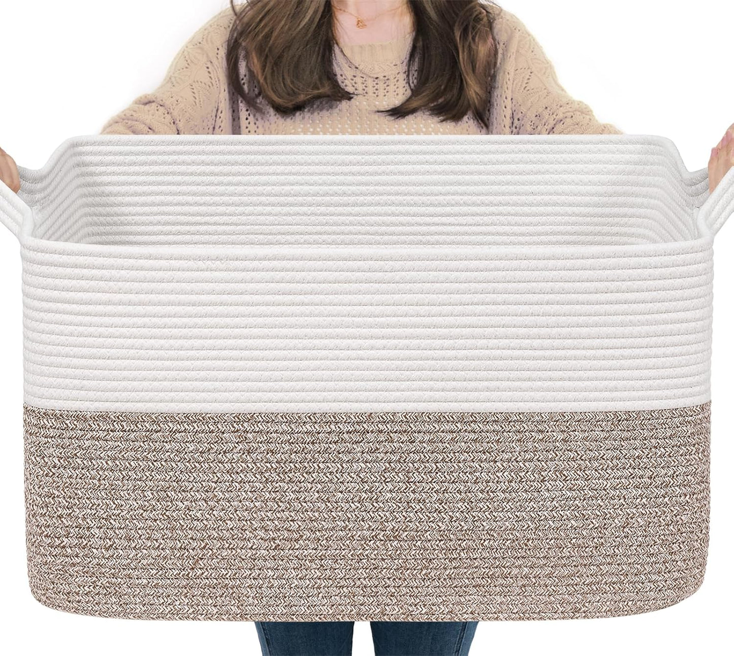 Goodpick Cube Storage Bins - Towel, Book, Cloth, Shoes, Closet Shelf Woven Baskets for Office, Baby Laundry, Toys, 13''x10''x9''
