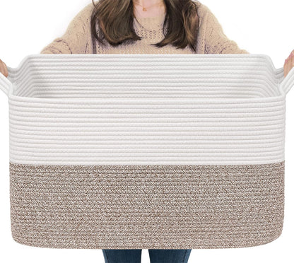 Goodpick Cube Storage Bins - Towel, Book, Cloth, Shoes, Closet Shelf Woven Baskets for Office, Baby Laundry, Toys, 13''x10''x9''