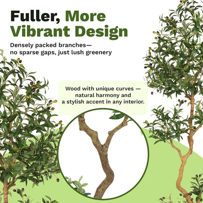 Fake Olive Tree 6.0 Feet – Artificial Plants Indoor, Faux Olive Tree, Fake Tree for Home Decor, Faux Trees Indoor for Living Room, Office, Bedroom – Tall Artificial Trees for Home, Designer Tree