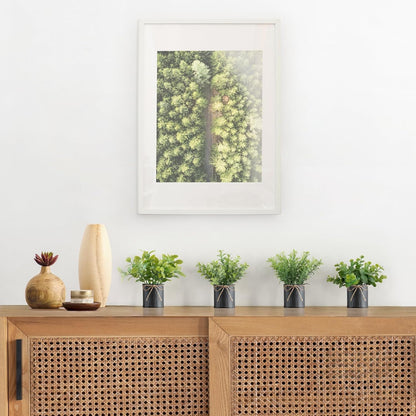 Mkono 4 Packs Small Fake Plants in Farmhouse Galvanized Pots Table Centerpiece Mini Potted Artificial Plants Faux Eucalyptus for Shelf Office Rustic Home Decor (White, Mini-6" H)