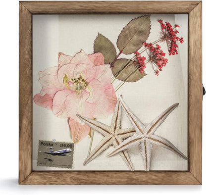 TJ.MOREE Shadow Box Frame 8 x 10 Shadowbox Display Case Picture Frame with Linen Back Memorabilia Bouquet Medals Military Photos Memory Box