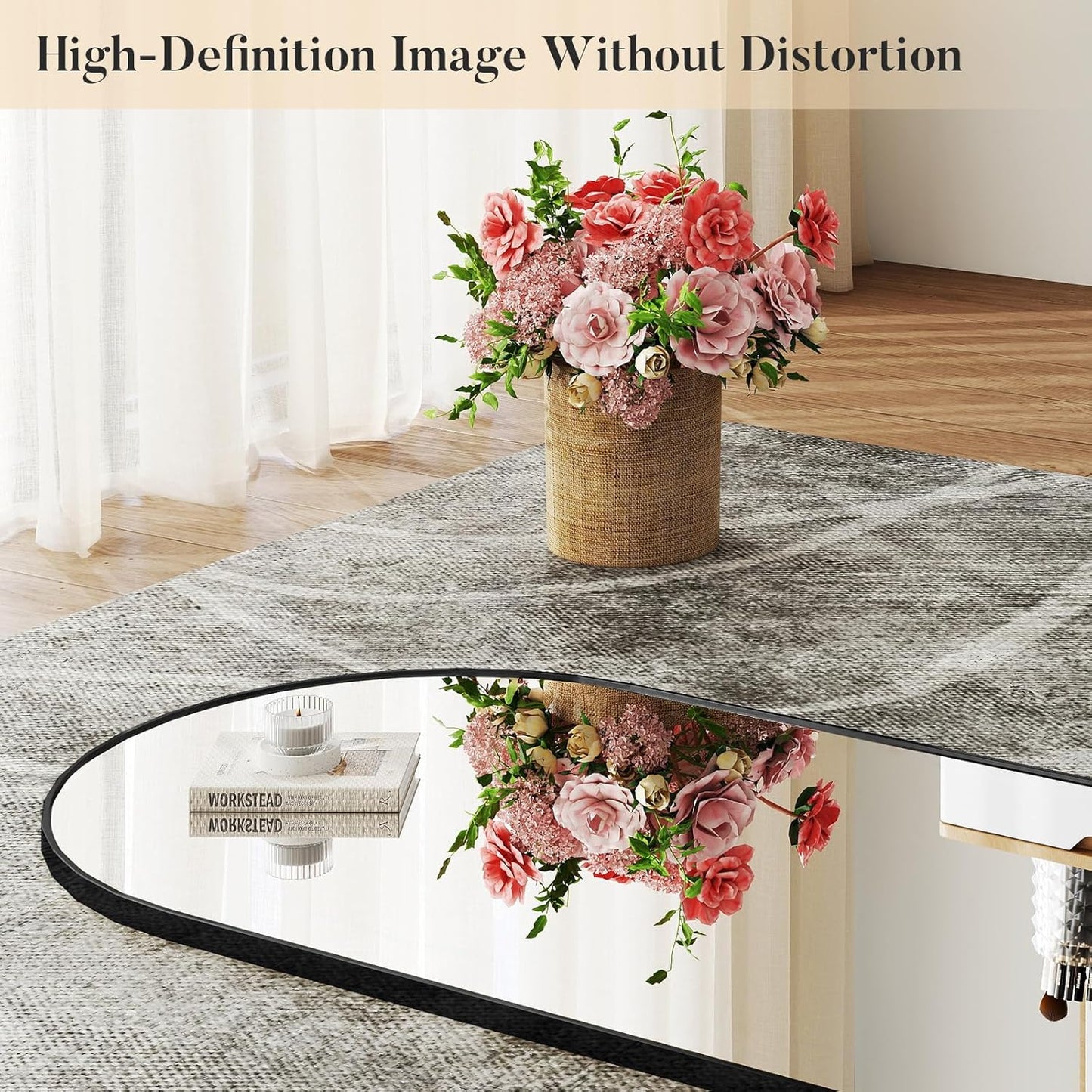 OLIXIS Black Arched Full Length Mirror 60"x16" for Bedroom, Full Body Mirror with Stand, Hanging or Leaning for Wall, Aluminum Alloy Thin Frame Floor Standing for Living Room