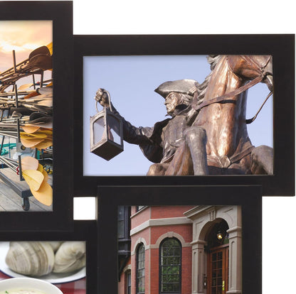 MELANNCO Collage Picture Frame for Wall, Holds 12 Photos - Six 4x6 and Six 6x4 Images, 18x23 Inch Black Plastic Frame, Hang Horizontal or Vertical, Gallery Wall Decor