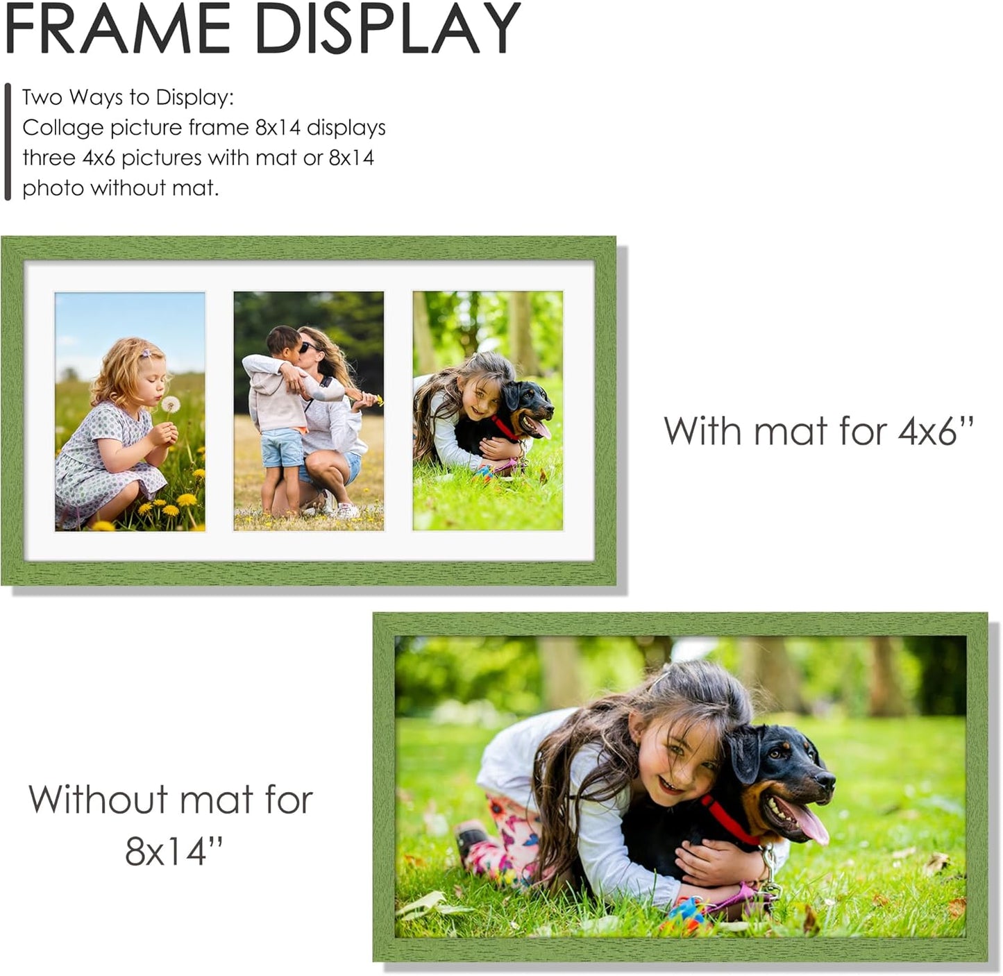 DUENPY 14x26 Collage Picture Frame 4x6 Collage Picture Frame Displays Twelve 4x6 inch Photos Available Horizontal Wall Mounting Display and Vertical Black - Colors A
