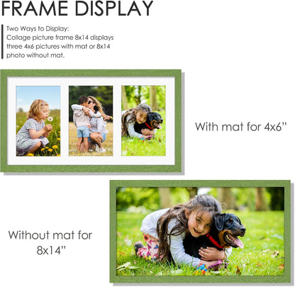 DUENPY 14x26 Collage Picture Frame 4x6 Collage Picture Frame Displays Twelve 4x6 inch Photos Available Horizontal Wall Mounting Display and Vertical Black - Colors A