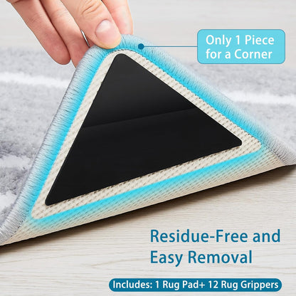 Veken Non Slip Rug Pad Gripper 8 x 10 Feet Extra Thick Pads for Any Hard Surface Floors, Keep Your Rugs Safe and in Place, Under Carpet Anti Skid Mat - Colors B