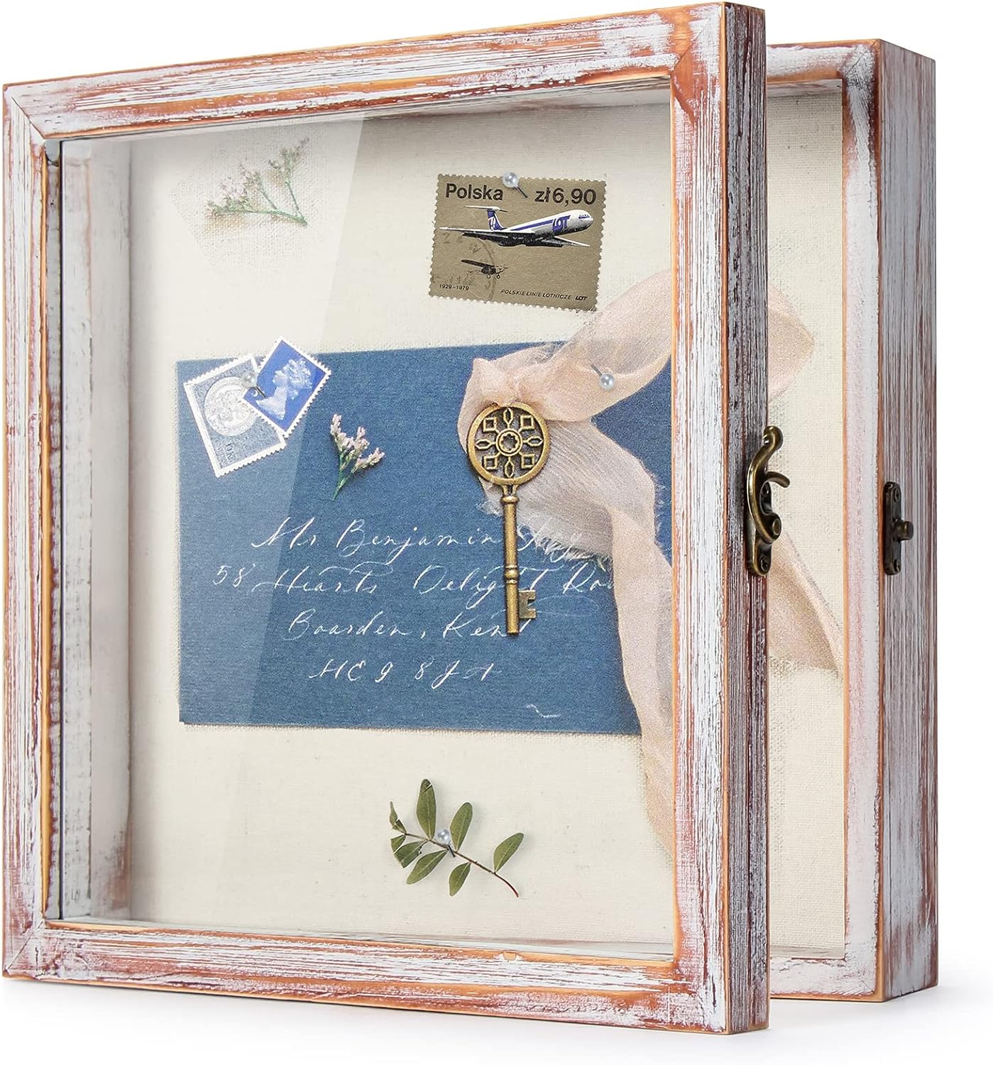 TJ.MOREE Shadow Box Frame 8 x 10 Shadowbox Display Case Picture Frame with Linen Back Memorabilia Bouquet Medals Military Photos Memory Box