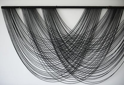 Flber Macrame Wall Hanging Boho Wall Decor Tapestry Dip Dyed Ombre Moss Green Handmade Wall Art Woven Cotton Rope Backdrop with for Bedroom Living Room, 57" W x 39" L