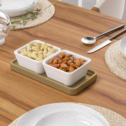 Bathroom Vanity Tray for Countertop - Bamboo Organizer Tray for Dresser Tops, Toilet, Perfume Small Decorative Tray Wood Tray for Home Decoration 11.81” L x 6.1” W x 0.79” H Black