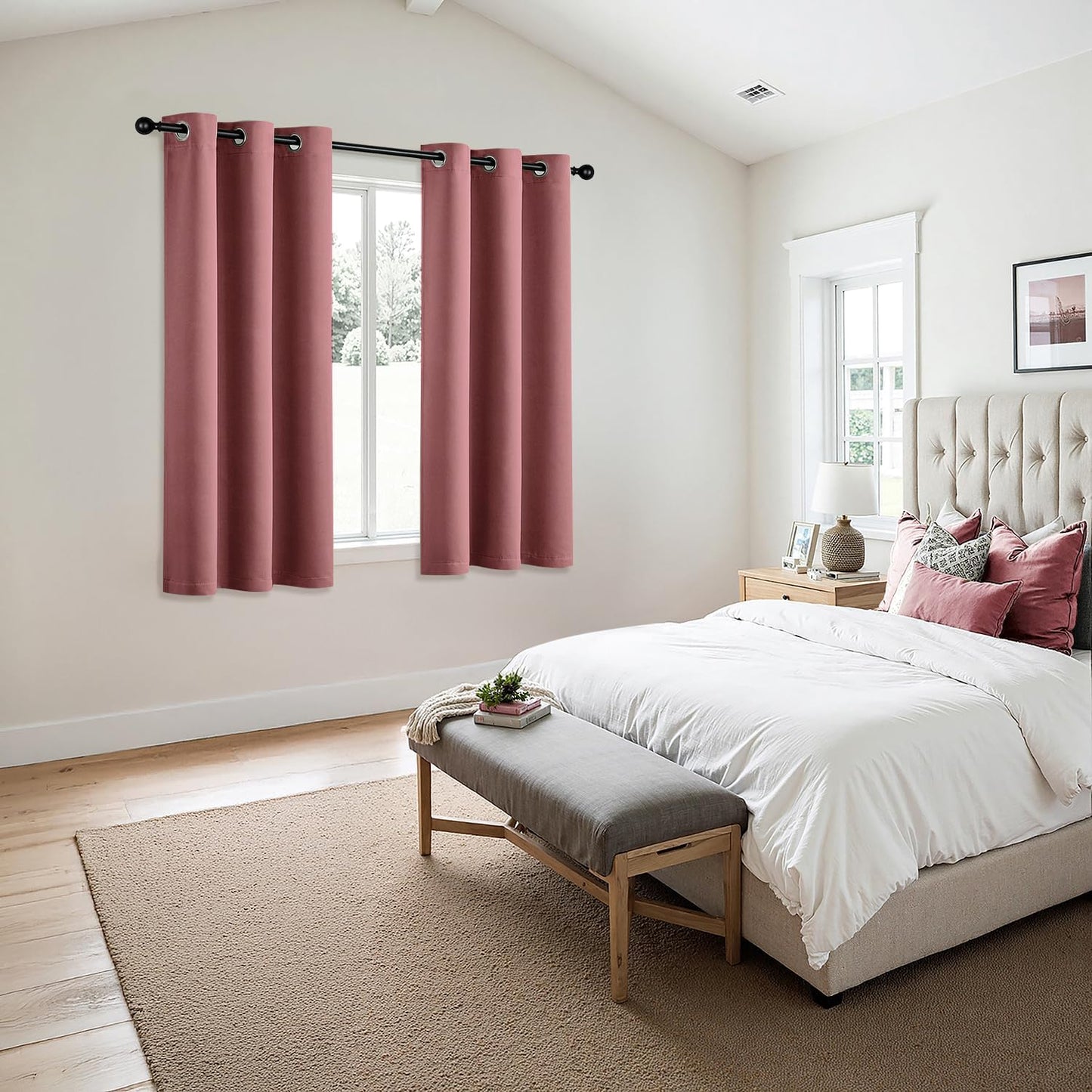 MIULEE Blackout Curtains for Bedroom Living Room 2 Panels, Thermal Insulated Room Darkening Drapes Grommet Noise Reducing Light Blocking Window Treatments 63 Inches Long 40x63 Inch Black - Colors A