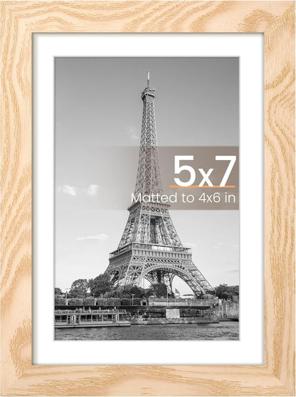 upsimples 8x10 Picture Frame, Display Pictures 5x7 with Mat or 8x10 Without Mat, Wall Hanging Photo Frame, Black, 1 Pack - Colors A