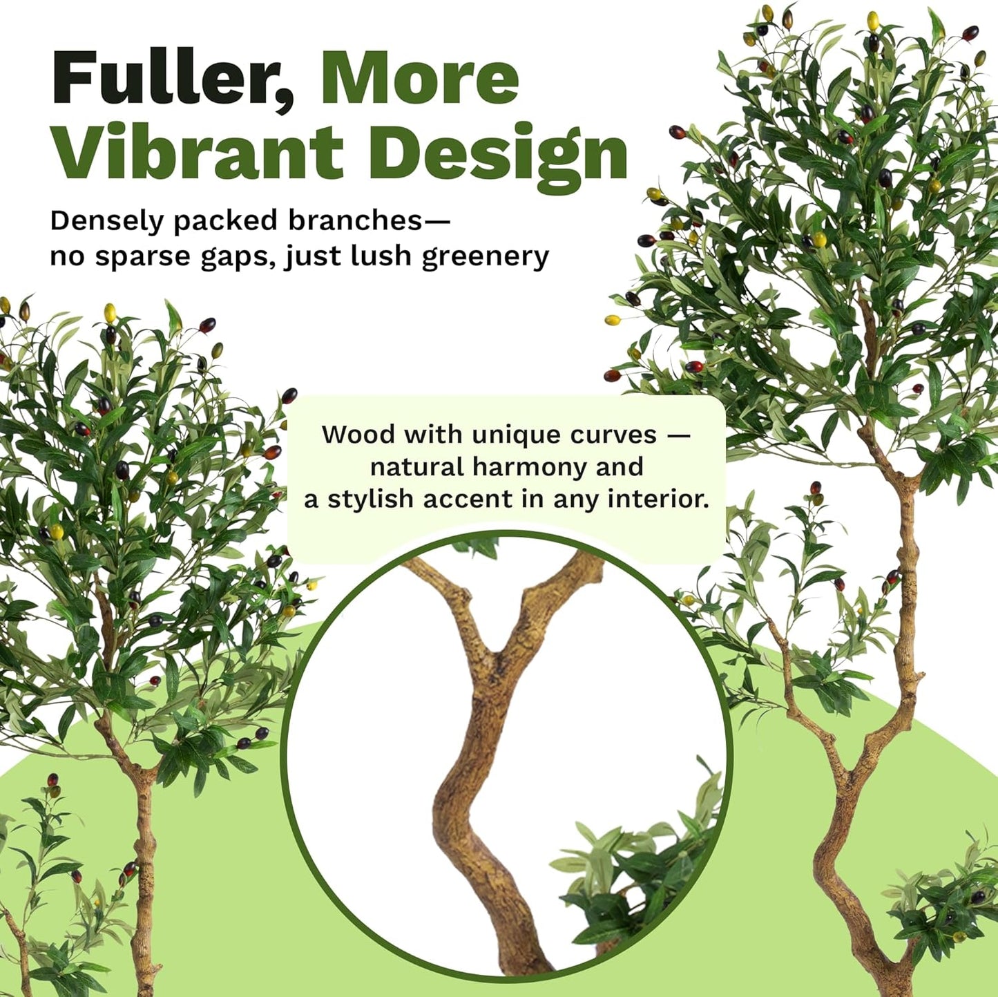 Fake Olive Tree 6.0 Feet – Artificial Plants Indoor, Faux Olive Tree, Fake Tree for Home Decor, Faux Trees Indoor for Living Room, Office, Bedroom – Tall Artificial Trees for Home, Designer Tree