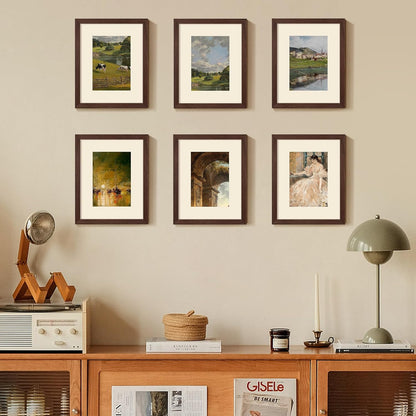 upsimples 11x14 Picture Frame Set of 5, Display Pictures 8x10 with Mat or 11x14 Without Mat, Wall Gallery Photo Frames, Black