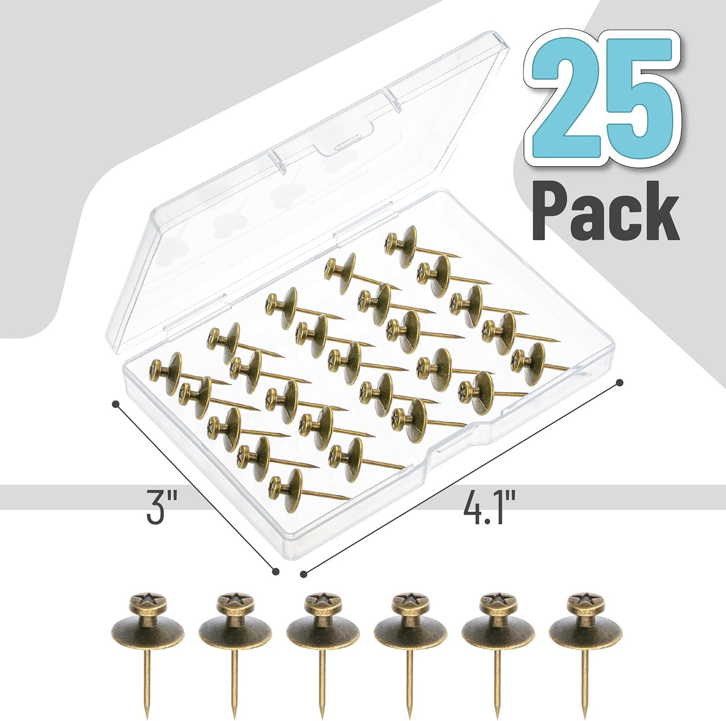 Mr. Pen- Double Headed Picture Hanging Nails, 50 Pack, Black, Push Pins for Wall