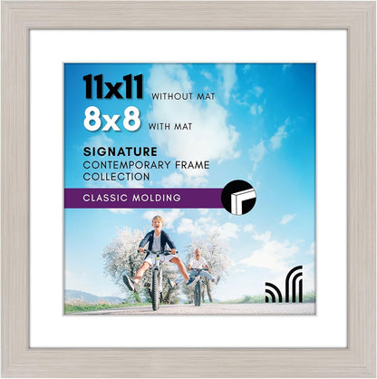 Americanflat 8x10 Picture Frame with Shatter-Resistant Glass - Use as 5x7 Frame with Mat or Display 8x10 Photo Without Mat - Signature Collection - Picture Frames for Tabletop and Wall Display - Black