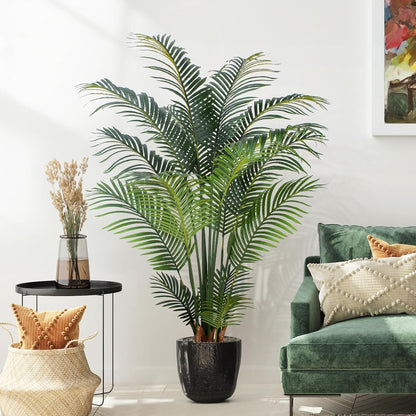 YEPDIN 6 Ft Artificial Tropical Palm Tree With 24 Removable Leaves - Large Faux Plant for Indoors and Outdoors, Silk Housewarming Gift, K185