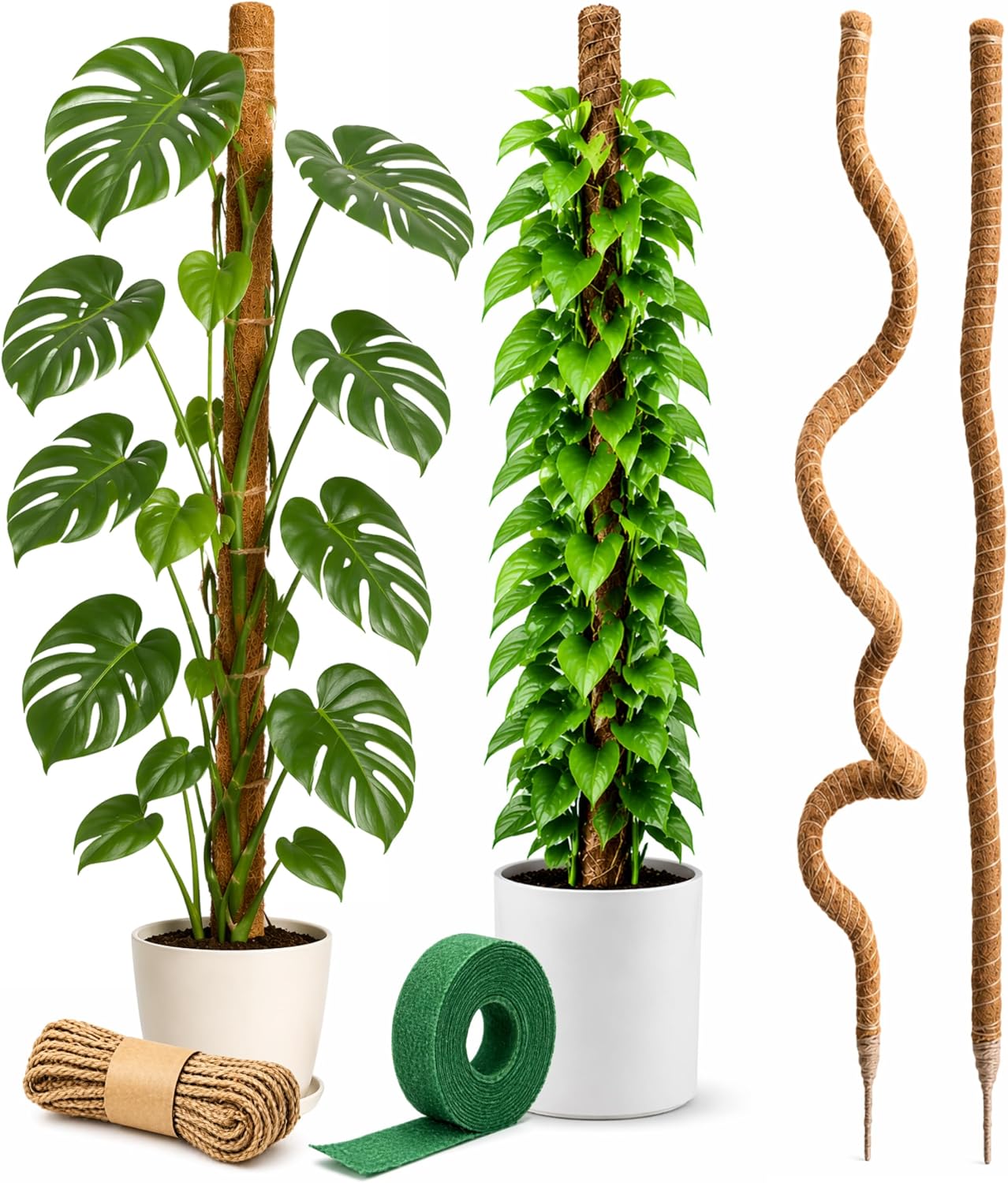 Craft911 Moss Pole Monstera Plant Support – 2 Pack 28” Bendable Moss Pole Monstera Plant Support, Plant Stakes for Indoor Plants, Tall Plant Sticks Support for Climbing Plants