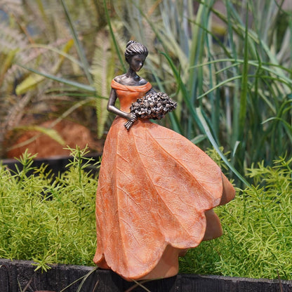 Guichifun Fairy Statue Collection Home Decoration - Leaf Angel Girls Resin Modern Table Decor for Living Room Office Sculpture Decor for Women Indoor Rustic Figurines Gift 5 x 3 x 7.5 Inch
