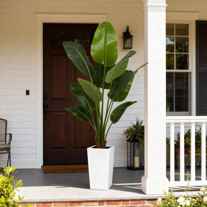 Aveyas 7ft Artificial Olive Tree for Home Decor, 7 Feet Large Faux Plant Fake Skinny Silk Trees with Pot for Indoor Outdoor House Living Room Office (7 ft Tall Including Raised Pot)