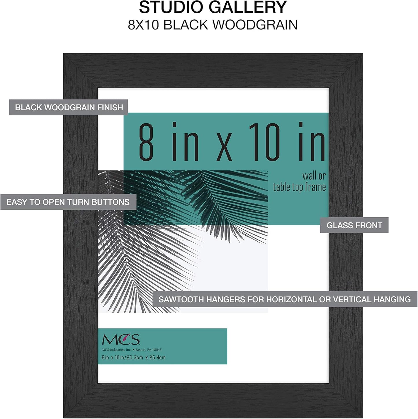 MCS Studio Gallery 16x24 Poster Frame Black Woodgrain Engineered Wood, Vertical & Horizontal Wall Hanging Large Picture Frame for Photos, Posters & Art Prints (1-Pack)