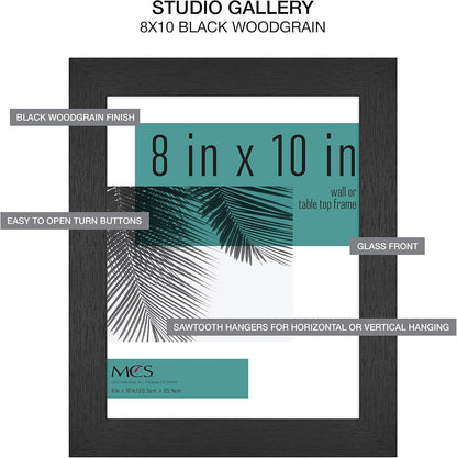 MCS Studio Gallery 16x24 Poster Frame Black Woodgrain Engineered Wood, Vertical & Horizontal Wall Hanging Large Picture Frame for Photos, Posters & Art Prints (1-Pack)