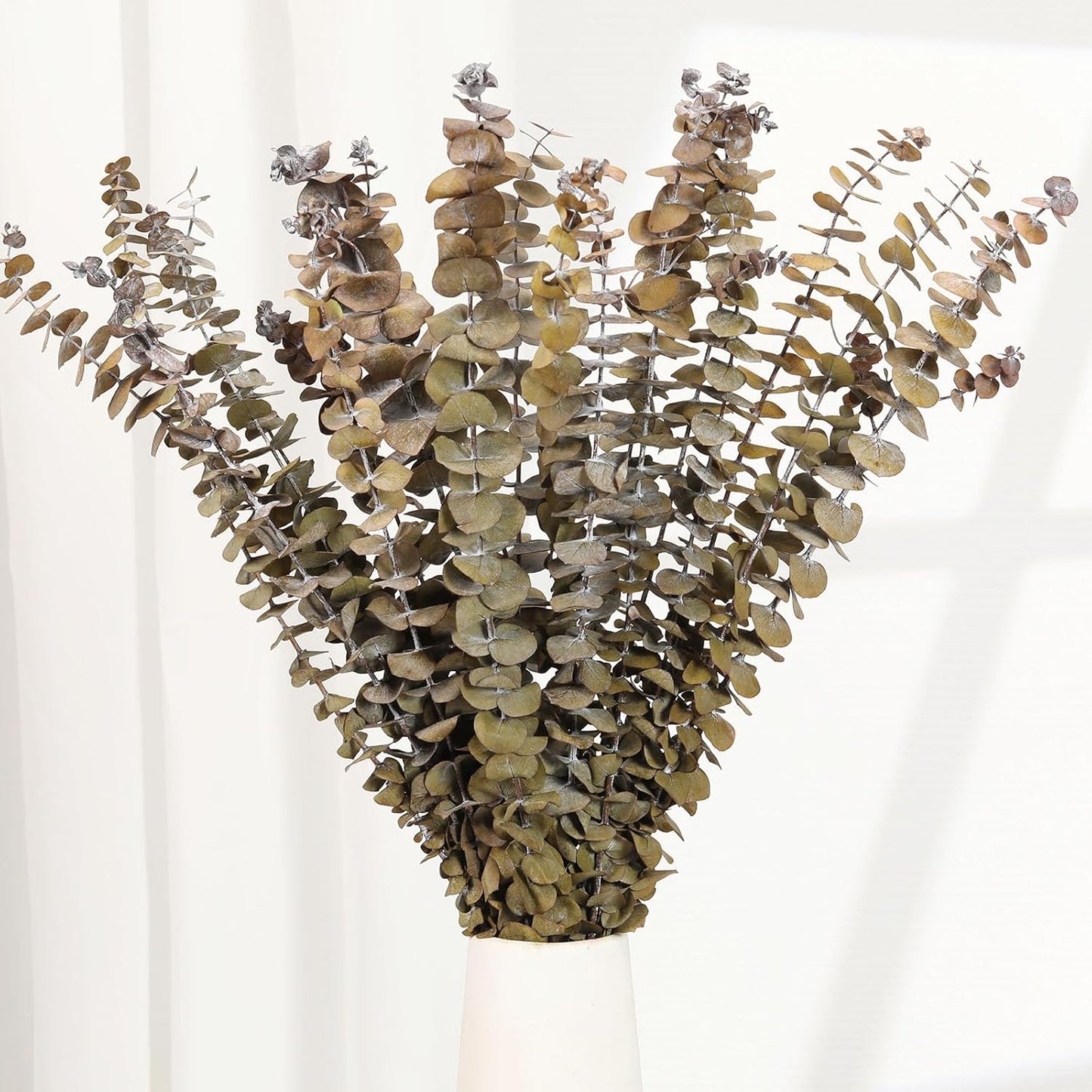 Tavkite 16 Pcs Dried Eucalyptus Stems, 17'' Natural Fresh Eucalyptus Leaves Branches Hanging for Shower, Preserved Real Plant Live Greenery for Home SPA Wall Bathroom Wedding Party Vase Decor