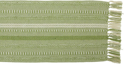 DII Farmhouse Braided Stripe Table Runner Collection, 15x72 (15x77, Fringe Included), Black