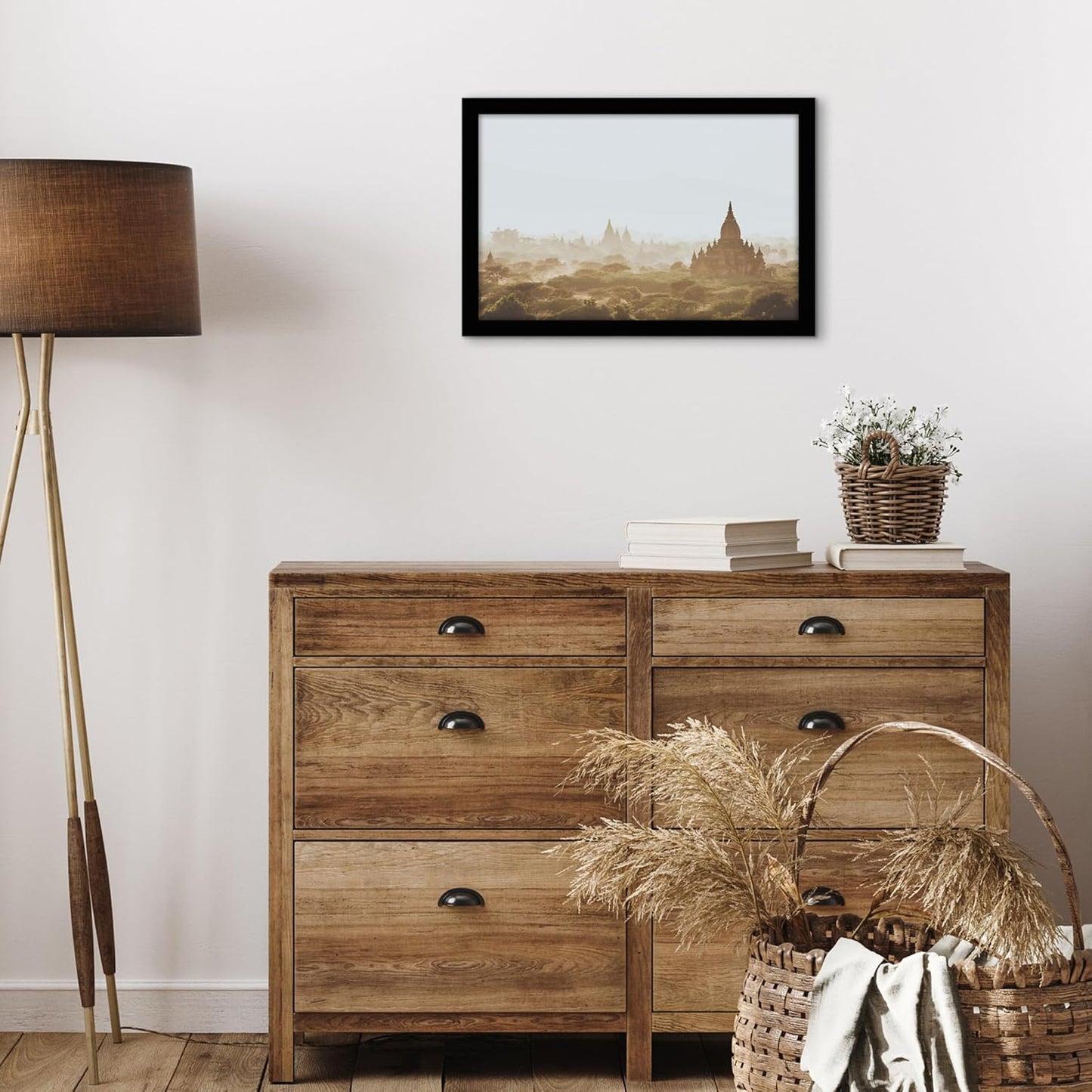 Americanflat 12x18 Poster Frame with Shatter-Resistant Glass - Signature Collection - Gallery-Style Frames Made of Engineered Wood - Photo Frame for Wall Display - Black - Colors A