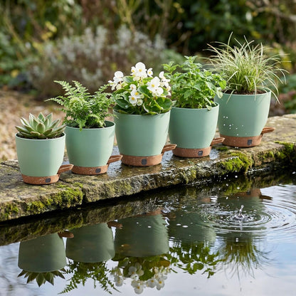 montresor 12/10/8 Inch Self Watering Pots for Indoor Plants Plastic Large Plant Pots for Outdoor Plants, Water Level Window & Spacious Reservoir Flower Pots Decorative Planter with Drainage and Tray
