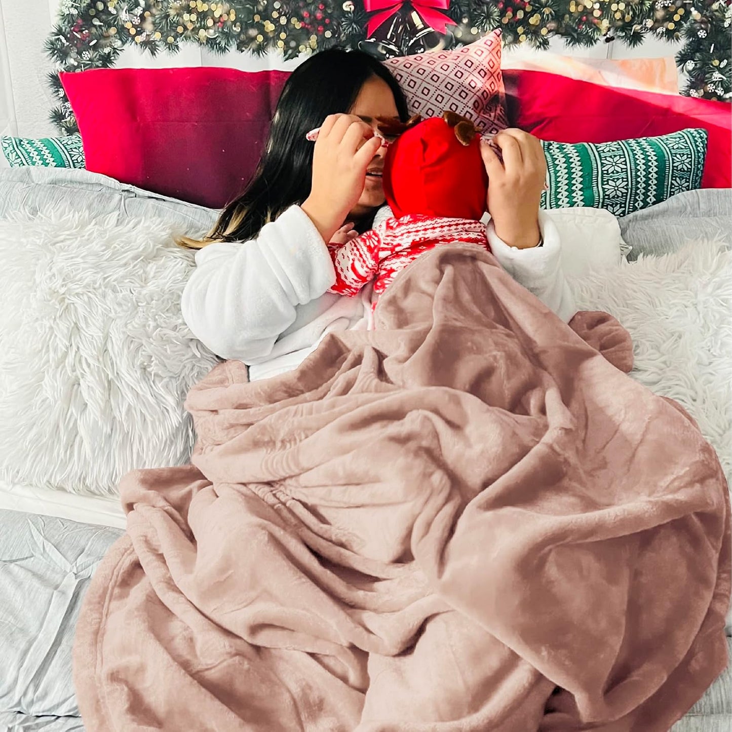 Bedsure GentleSoft Fleece Throw Blanket for Couch Grey - Lightweight Plush Fuzzy Cozy Soft Blankets and Throws for Sofa, Couch, Travel, Camping, 50x60 inches - Colors A