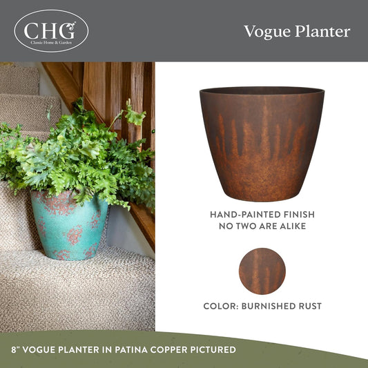 Classic Home and Garden Premiere Collection Planter, Vogue 8", Indigo