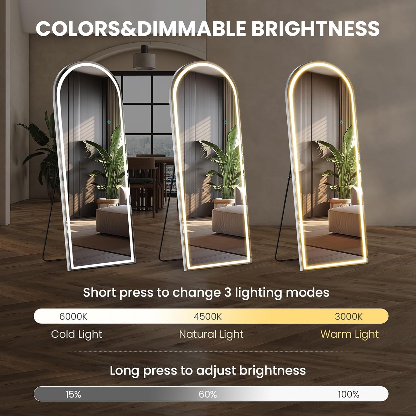 Mirror Full Length, Upgraded 16"x59" Body Wall Mirrors with Shatter-Proof Glass, Floor Standing, Hanging or Leaning, Tall Mirror with Stand Aluminum Alloy Frame for Bedroom Cloakroom