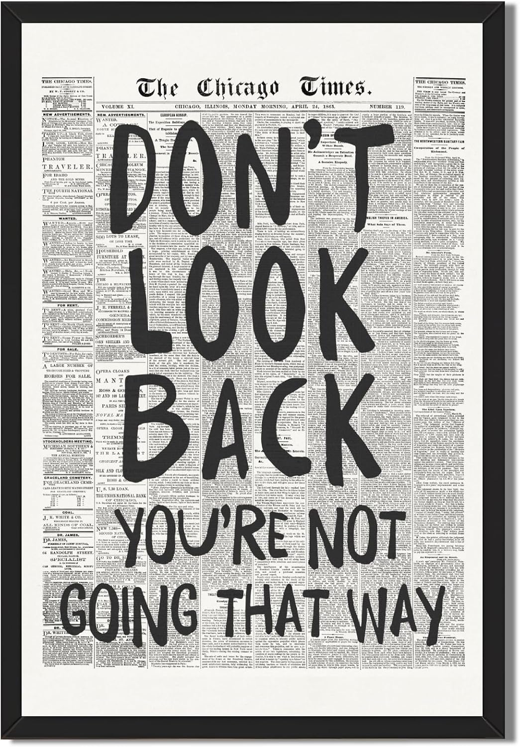 Framed Black And White Retro Newspaper Wall Art ItS Already Yours Universe Quote Poster Trendy Positive Inspirational Wall Decor for Bedroom Office Apartment Dorm Affirmation Canvas Print 8x12inch
