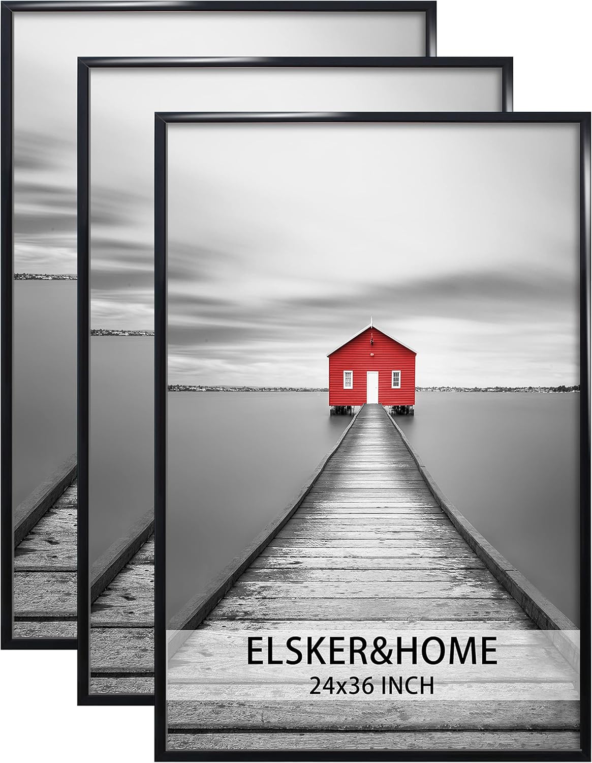 ELSKER&HOME 22.375 x 34 Poster Frame 3 Pack, Black Picture Frame for Horizontal or Vertical Wall Mounting, Sturdy and Scratch-proof