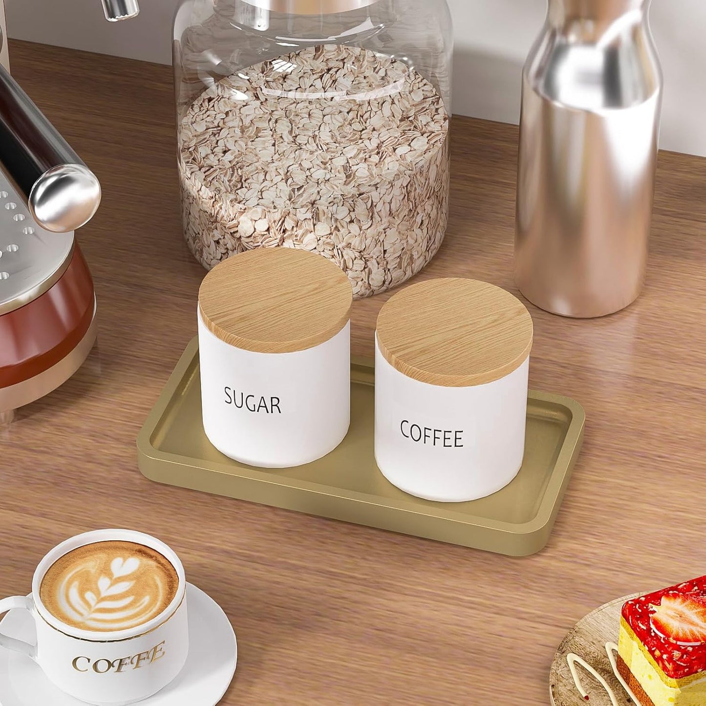 Bathroom Vanity Tray for Countertop - Bamboo Organizer Tray for Dresser Tops, Toilet, Perfume Small Decorative Tray Wood Tray for Home Decoration 11.81” L x 6.1” W x 0.79” H Black