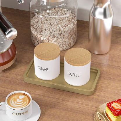 Bathroom Vanity Tray for Countertop - Bamboo Organizer Tray for Dresser Tops, Toilet, Perfume Small Decorative Tray Wood Tray for Home Decoration 11.81” L x 6.1” W x 0.79” H Black