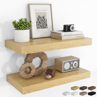RICHFOCUS 72Inch Floating Shelves for Wall 2 Pack Shelves for Bedroom|Kitchen|Bathroom Wall Mounted Rustic Wood Floating Shelf with Invisible Brackets for Books|Storage|Decor, Rustic Brown