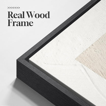 Large Framed Neutral Abstract Wall Art for Living Room, 3 Piece Modern Canvas Prints Paintings Artwork for Walls, Black and Beige Pictures for Living Room Hallway Stair Office Wall Decor 24x36 Inch
