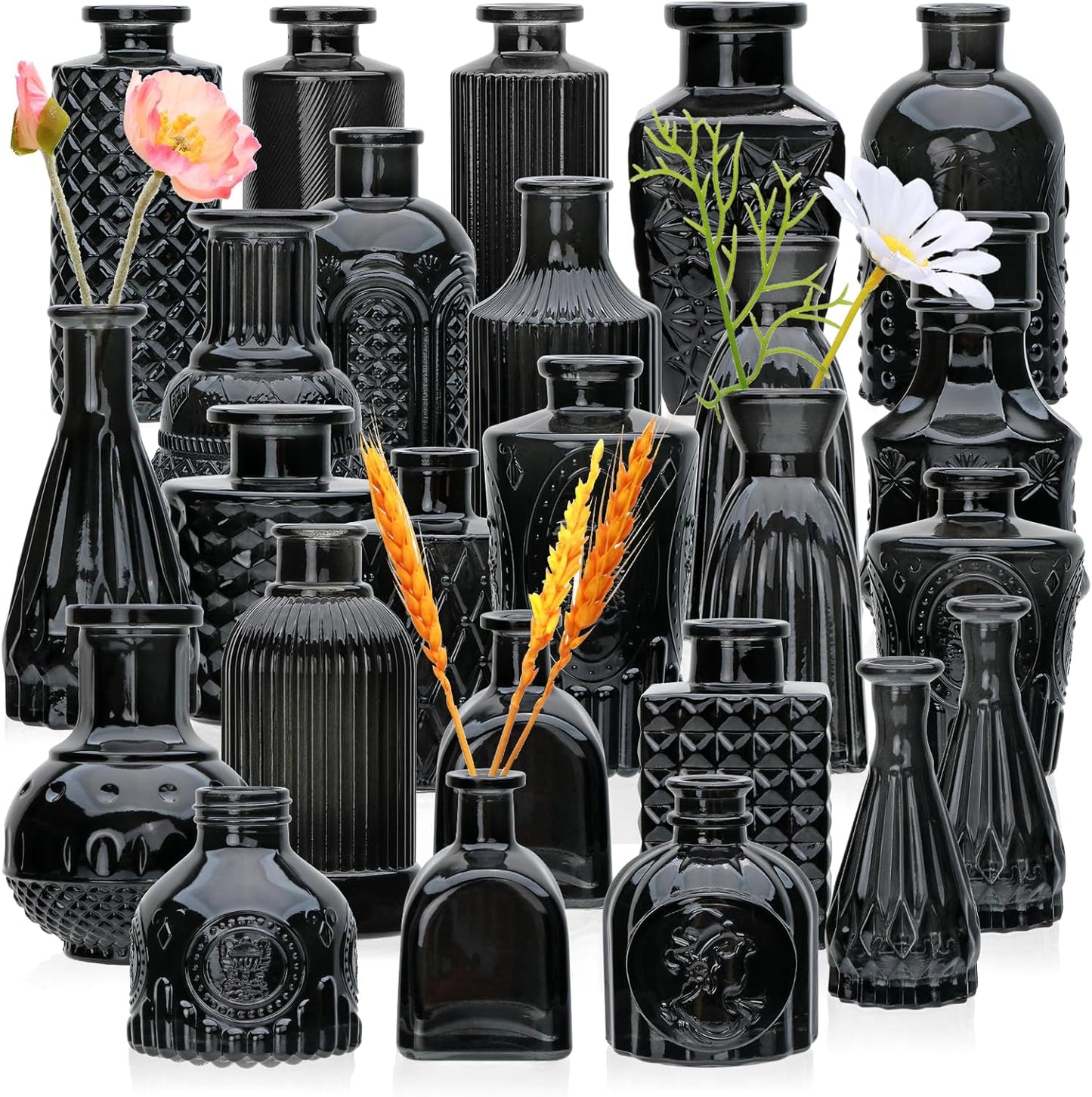 Glass Bud Vase Set of 32 pcs,Bud Vases in Bulk,Small Vases for Centerpieces, Mini Flower Vase Bulk for Rustic Wedding Home Table Decorations