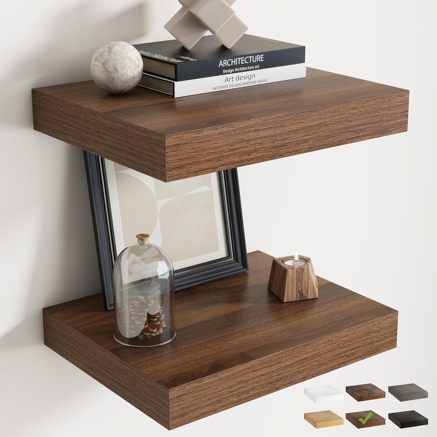 72 Inch Long Floating Shelves for Wall Set of 2, 12"D Wood Grain Bathroom Shelves with Invisible Brackets, Easy Install Engineered Wood Storage Shelves for Kitchen, Living Room, Bedroom, Black Finish