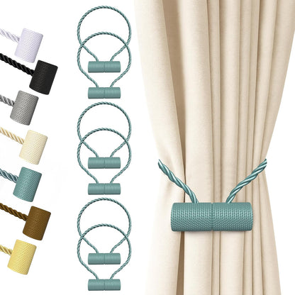 Hion Magnetic Curtain Tiebacks Black 2pcs, Curtain Tiebacks Buckles Holdbacks Holders Hooks Clip for Home Outdoor Bedroom Office Decorative Curtain